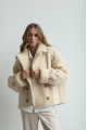 Two-sided beige sheepskin coat made of natural sheepskin