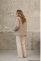 Dark beige suede sheepskin coat made of natural sheepskin