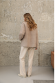 Dark beige suede sheepskin coat made of natural sheepskin