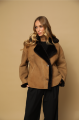 Brown suede sheepskin coat made of natural sheepskin