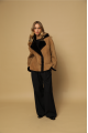 Brown suede sheepskin coat made of natural sheepskin