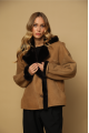 Brown suede sheepskin coat made of natural sheepskin