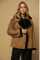 Brown suede sheepskin coat made of natural sheepskin