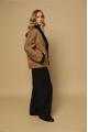 Brown suede sheepskin coat made of natural sheepskin