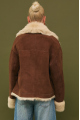 Chocolate-colored suede double-sided sheepskin coat made of cashmere lamb