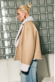 Double-sided short sheepskin coat made of natural sheepskin in beige color