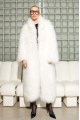 Long white fur coat made of cashmere goat
