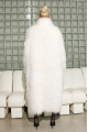 Long white fur coat made of cashmere goat