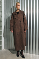 Women's trench coat made of calfskin in VINTAGE style, brown color