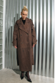 Women's trench coat made of calfskin in VINTAGE style, brown color