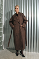 Women's trench coat made of calfskin in VINTAGE style, brown color