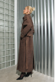 Women's trench coat made of calfskin in VINTAGE style, brown color