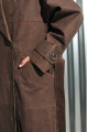 Women's trench coat made of calfskin in VINTAGE style, brown color