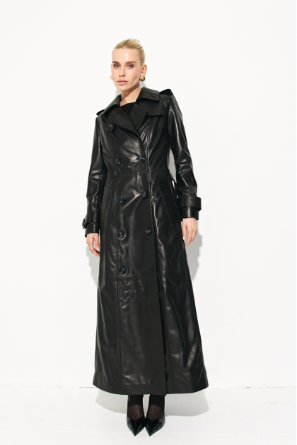 Women's leather trench coat