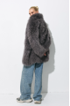 Stylish gray fur coat made of cashmere goat