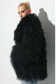 Women's natural llama fur coat in black