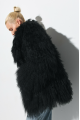 Women's natural llama fur coat in black