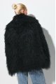 Women's natural llama fur coat in black