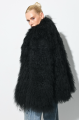Women's natural llama fur coat in black
