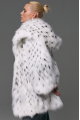 Women's white Canadian fox fur coat with hood
