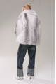 Stylish women's gray fox fur coat