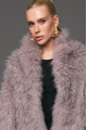 Women's fur coat made of natural cashmere goatskin in gray