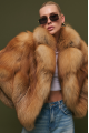 Stylish red fox fur coat