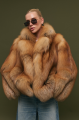 Stylish red fox fur coat
