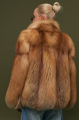Stylish red fox fur coat