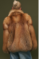 Stylish red fox fur coat