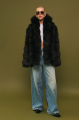 Women's dark chocolate fox fur coat