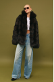 Women's dark chocolate fox fur coat