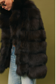 Women's dark chocolate fox fur coat
