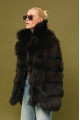 Women's dark chocolate fox fur coat