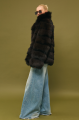 Women's dark chocolate fox fur coat