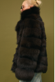 Women's dark chocolate fox fur coat
