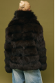 Women's dark chocolate fox fur coat