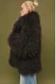 Women's chocolate-colored fur coat made of natural llama