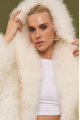 Natural cashmere goat fur coat in white