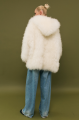 Natural cashmere goat fur coat in white