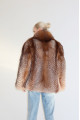 Women's brown fox fur coat