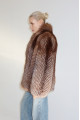 Women's brown fox fur coat