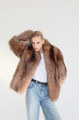 Women's brown fox fur coat