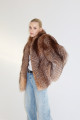 Women's brown fox fur coat