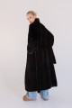 Long coat made of Canadian mink in dark chocolate color