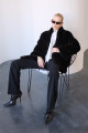 Black Canadian mink fur coat