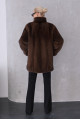 Chocolate-colored Canadian mink coat