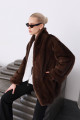 Chocolate-colored Canadian mink coat