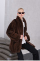 Chocolate-colored Canadian mink coat