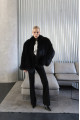 Women's black fox fur coat